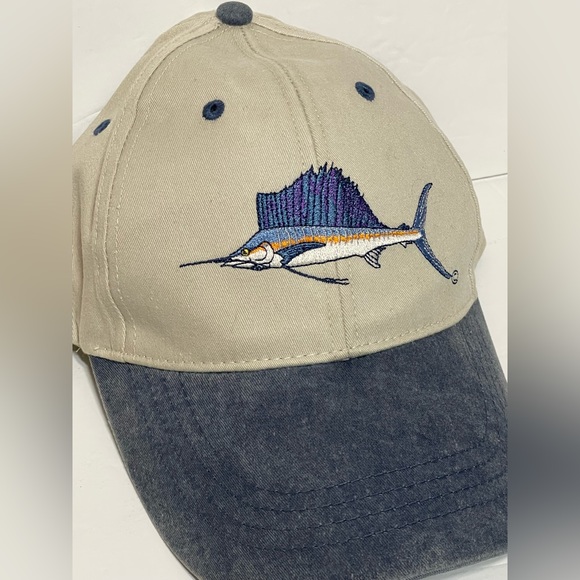 Sailfish Embroidery Flying Fisherman Baseball Hat - Picture 5 of 6